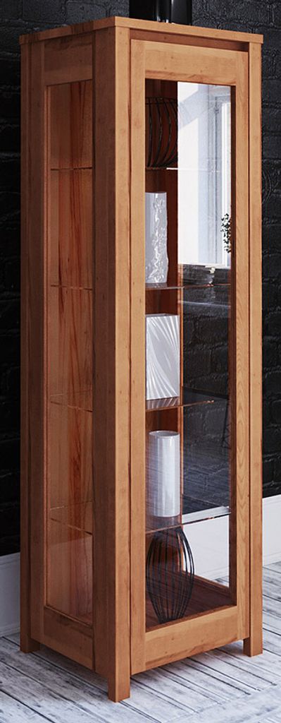 Schmale Vitrine Kernbuche