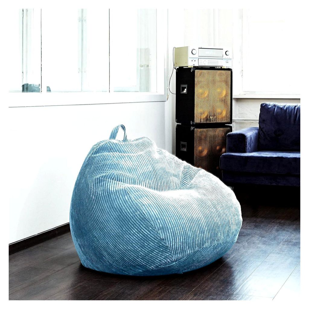 Square XL Indoor Bezug aus Kord 90 x 110 cm - ohne Füllung - Sitzsackhülle, Sitzsackbezug - Cord - weich, robust - waschbar, mit Innensack - Hell...