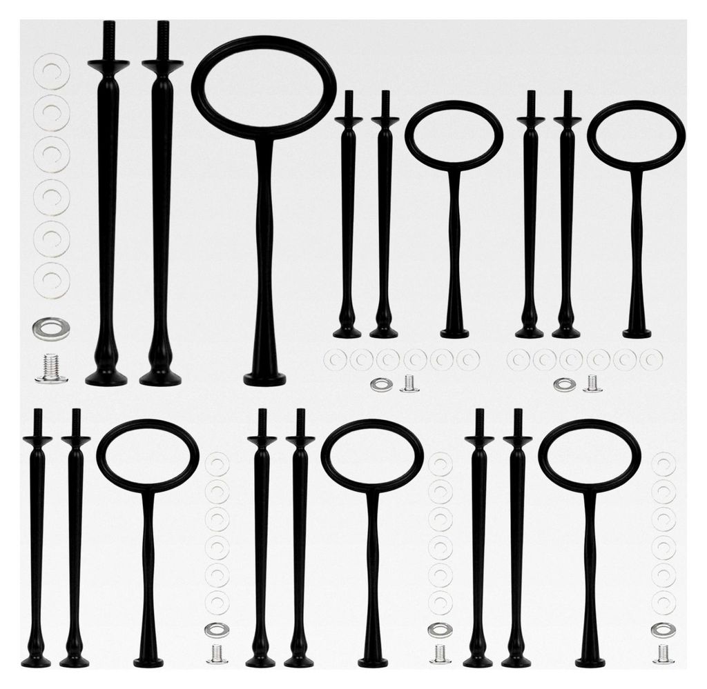 6er Set Etageren-Stangen, 3-stöckige Etagere Schwarz, Etagere-Bausatz aus Metall für Tortenhalter