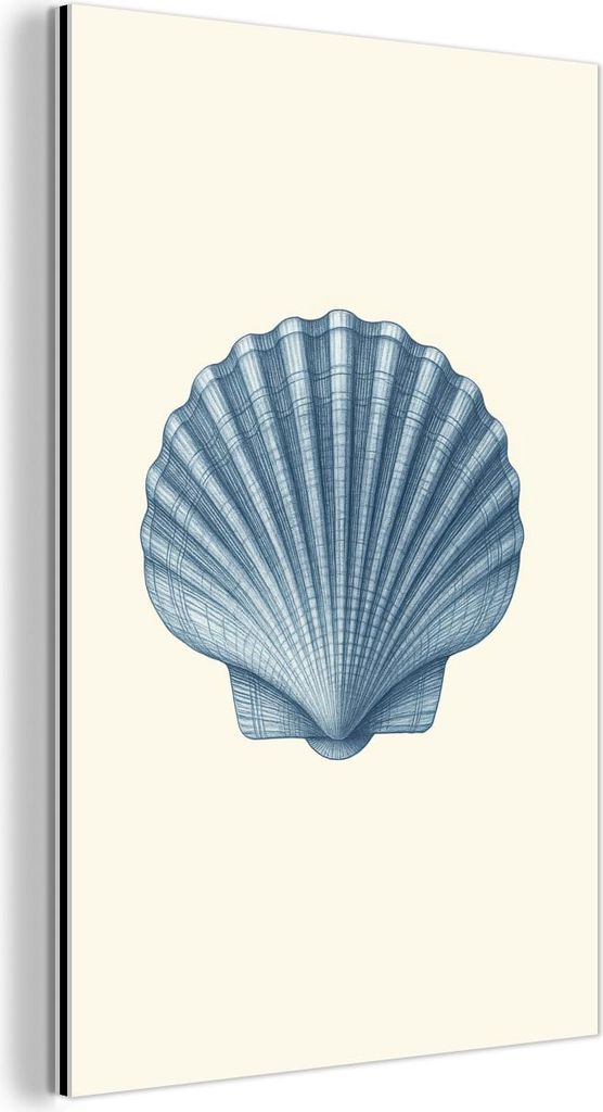 MuchoWow Wanddekoration Metall Metallbild Wandkunst 20x30 cm Rippung - Blau - Schale MuchoWow Aluminium Gemälde - Alu Dibond Bild