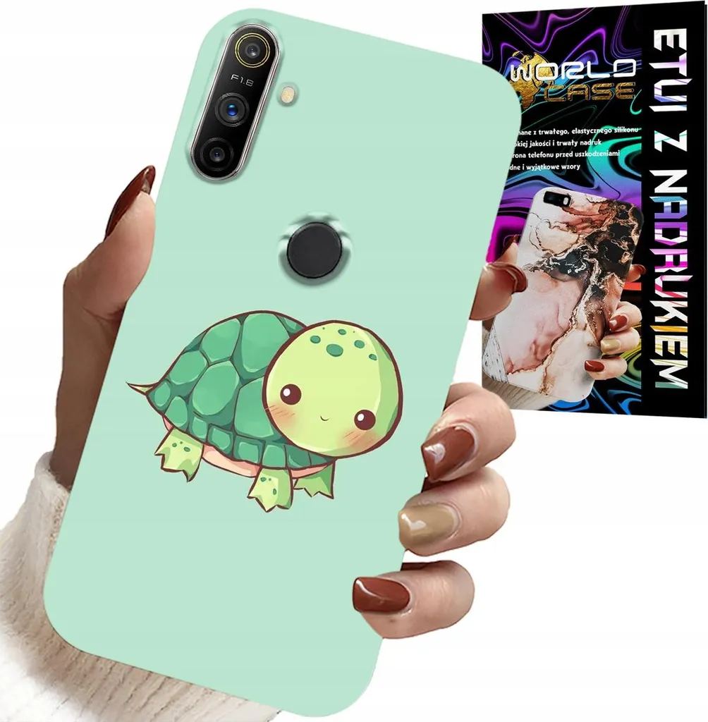 Custodia Realme C3 Tartarughe per Bambini + Pellicola Vetro Temperato