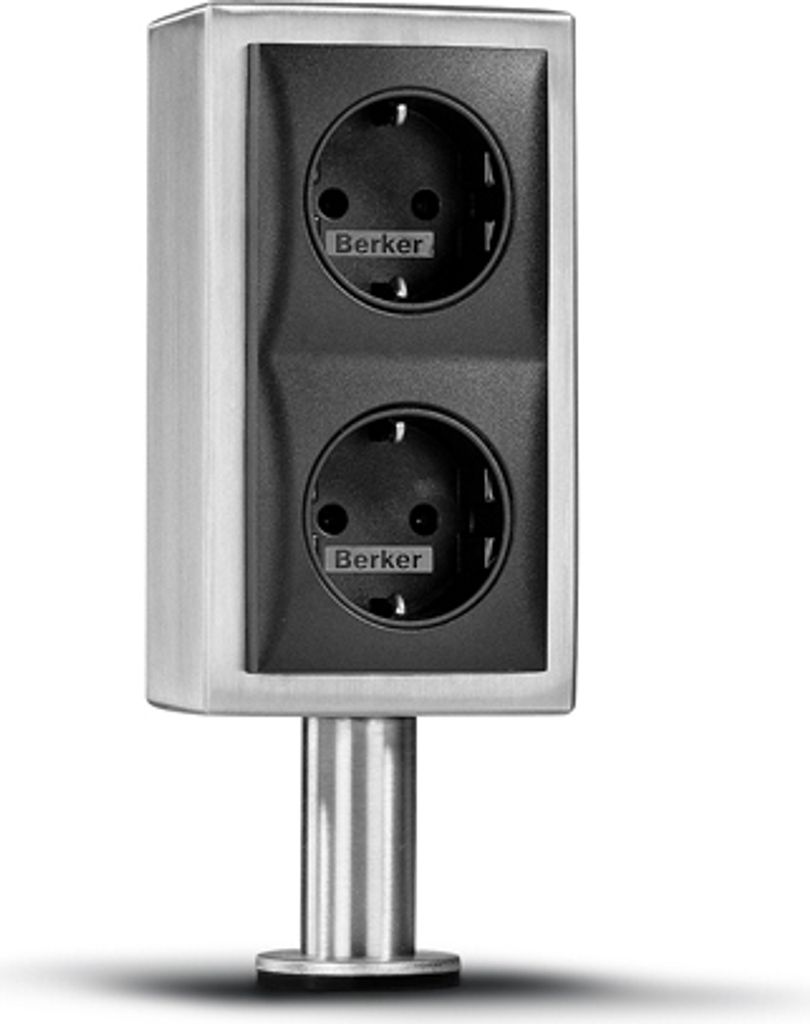 THEBO-Licht Kochinselsteckdose KI-ST/2 aus Edelstahl mit Produktbild 