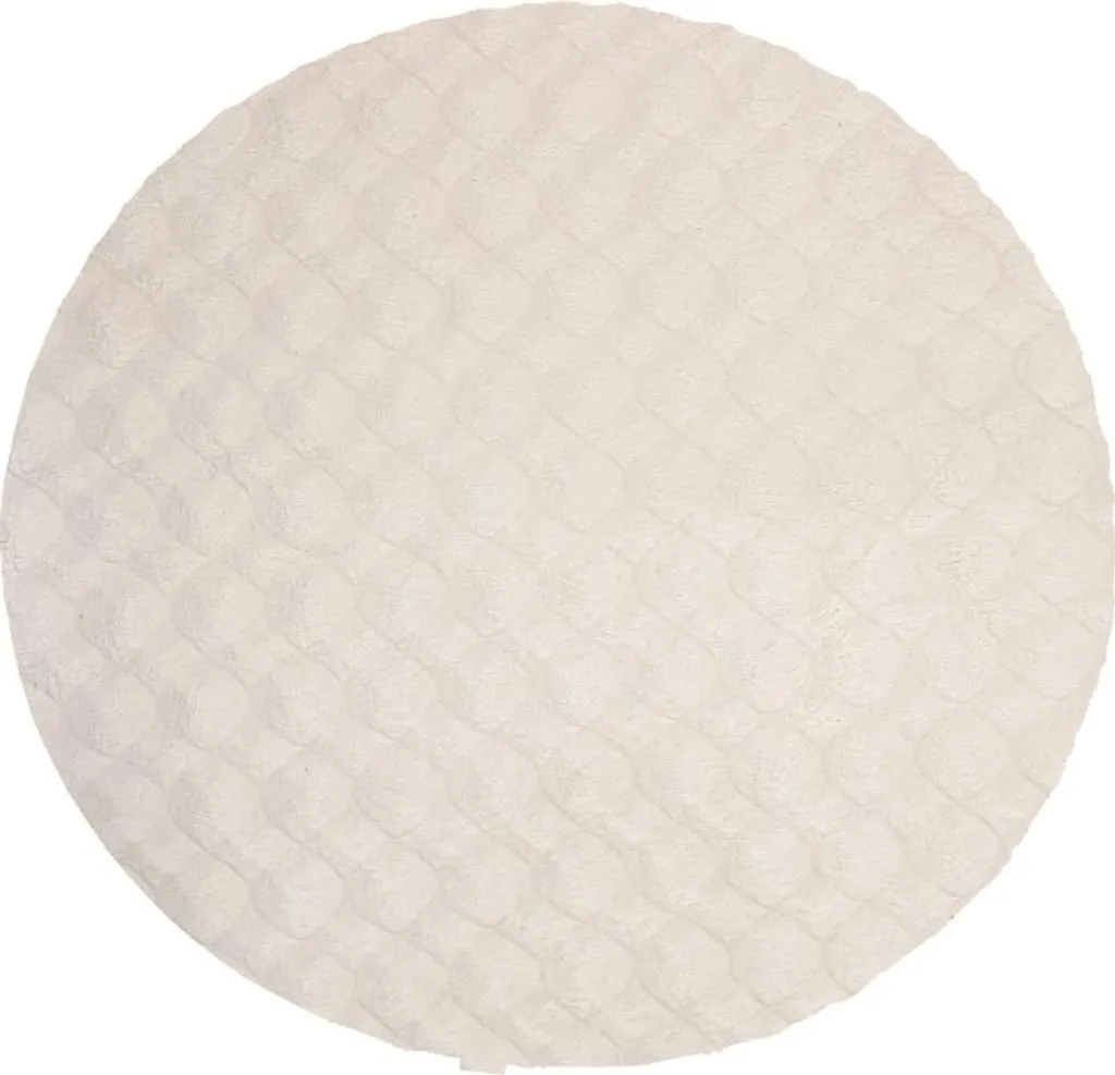 Tapis Circulaire 120 cm Diamond Cut 800 Crème Soft pour la Chambre