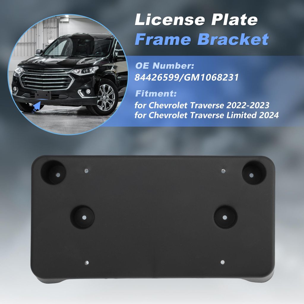 Nummernschildhalter Für Chevrolet Traverse 2022-2023 Für Chevrolet Traverse Limited 2024 Schwarz Frontsto?stange Nummernschildhalter Montage Ersa...