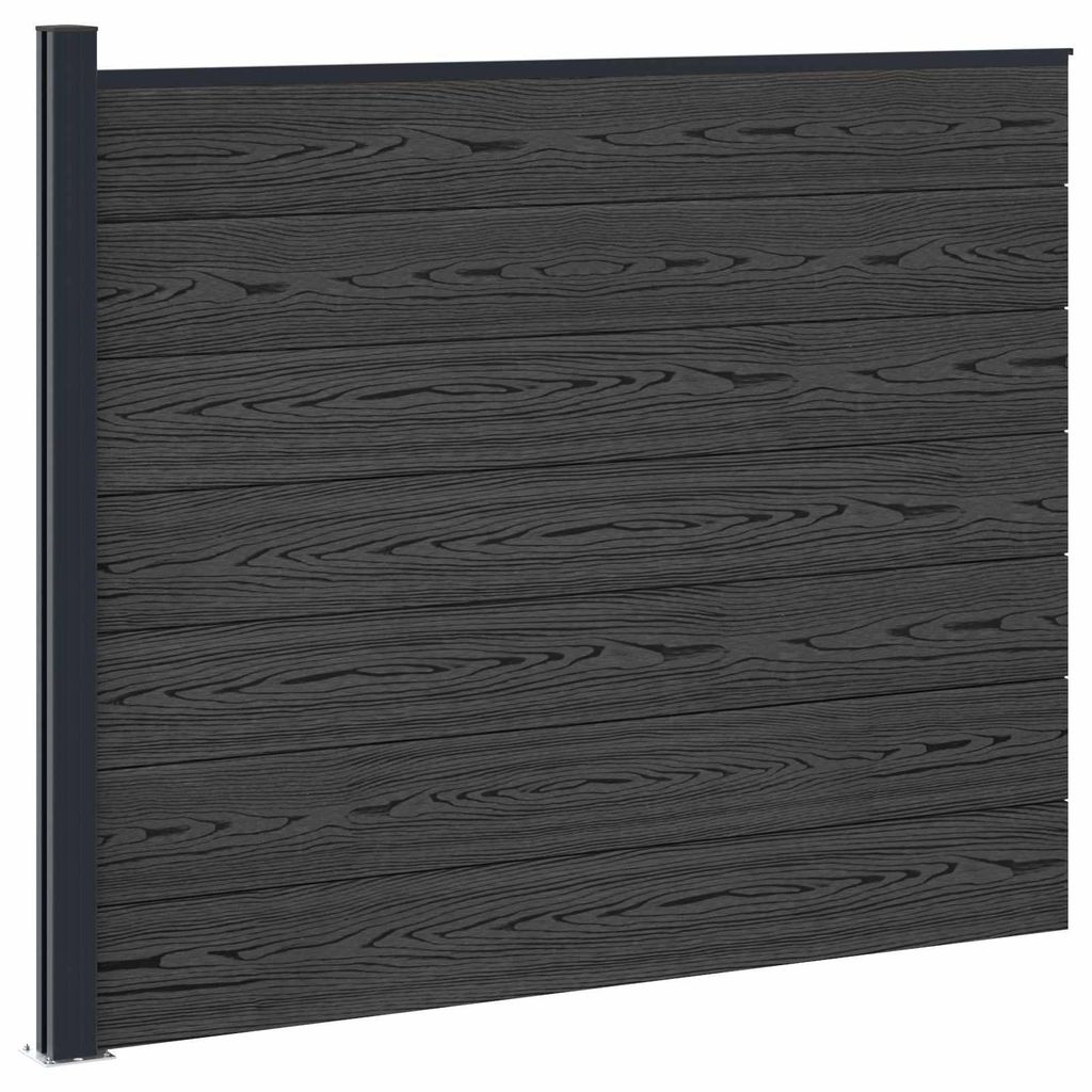 Möbel Zaunelement WPC und Aluminium Schwarz - Metallzäune CC2538