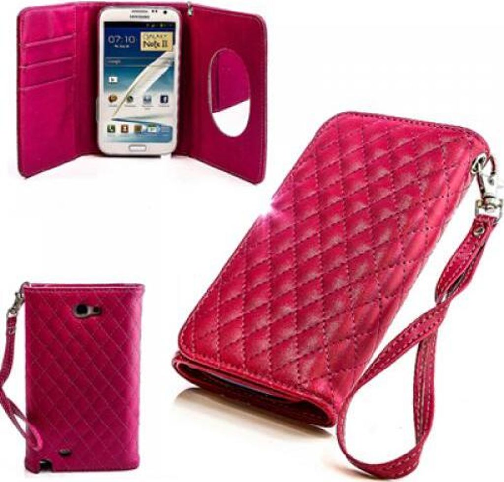 Samsung Galaxy Note 2 (n7100) Booksytle Handtasche Mirror Pink