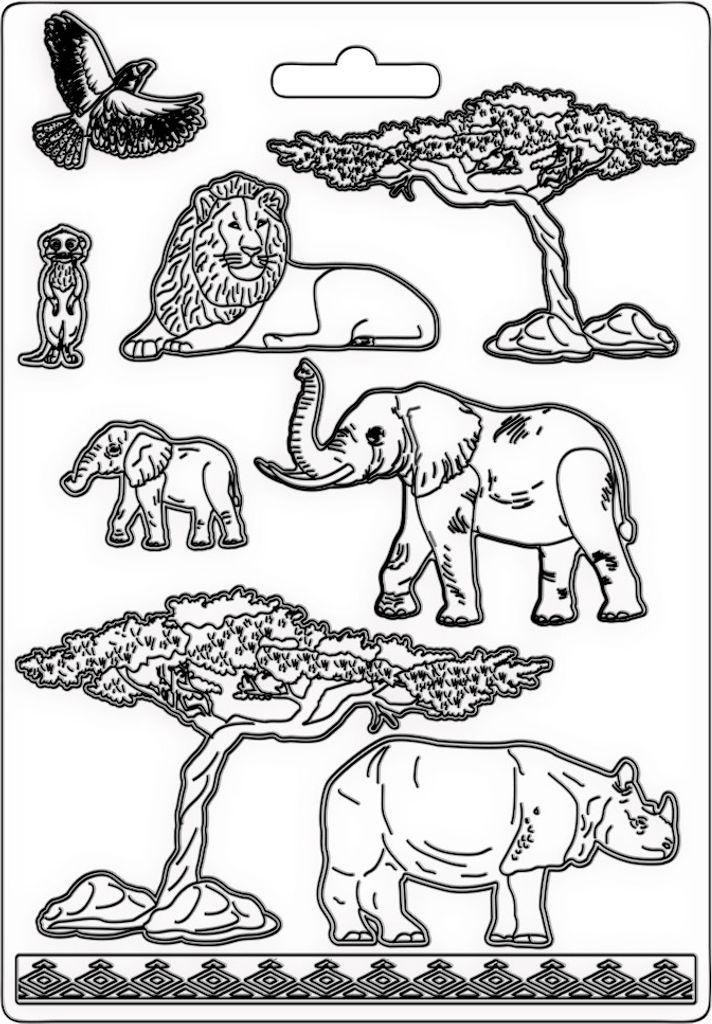 Stamperia Gießform Wild Savannah 150 ml A4 Motivgröße 4 bis 15.4 cm