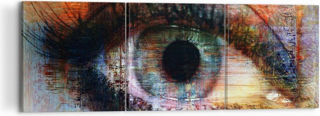 Bild auf Leinwand - Leinwandbild - Auge Abstraktion - 120x40cm - Wand Bild - Wanddeko - Wandbilder - Leinwanddruck - Bilder - Kunstdruck - Wanddeko...