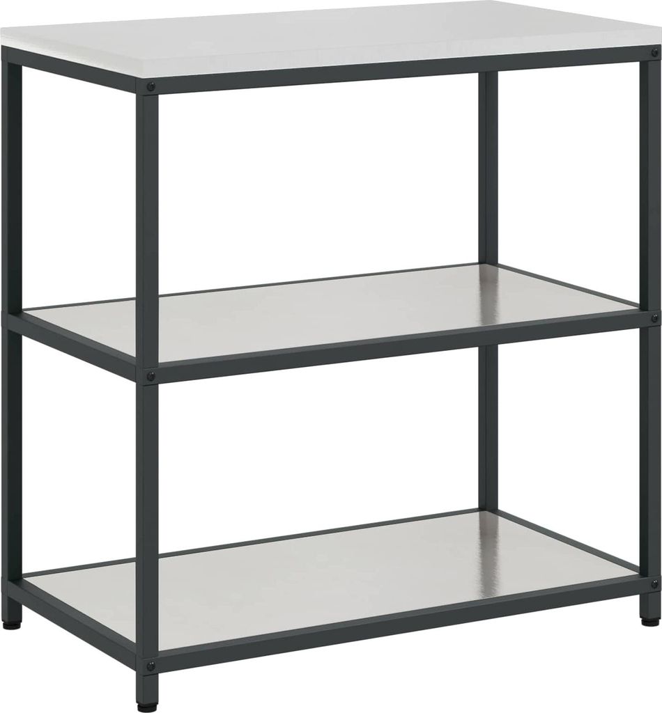 Küchenaufbewahrung mit Regal Silber 60 x 50 x 92 cm Stahl