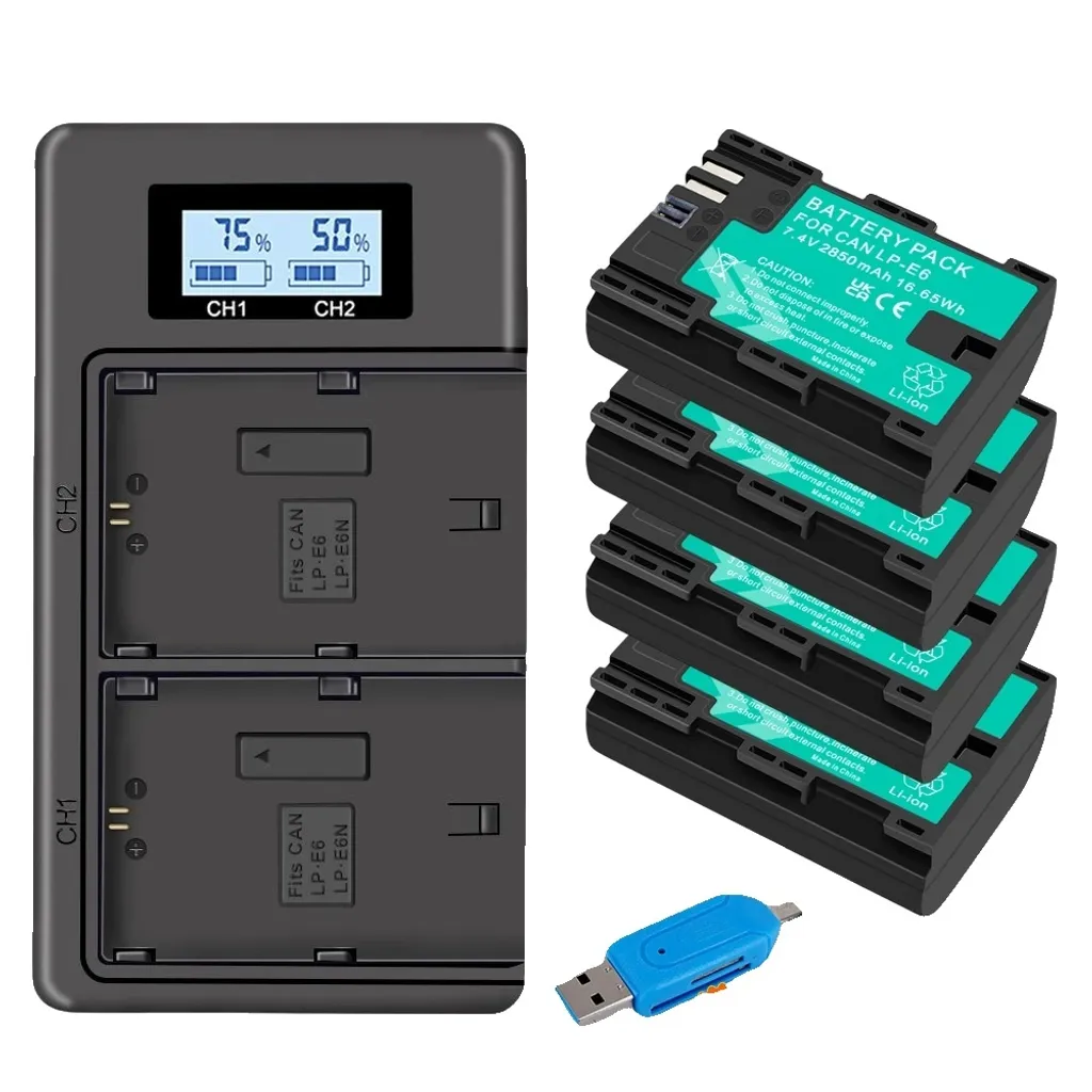 Batteries Haute Capacité 2000mAh et Double Chargeur LCD Intelligent