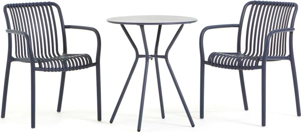 Ensemble table en acier et chaises en fibre de verre NATHAN + SIMONA