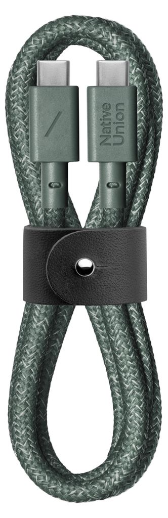 Native Union Belt, 1,2 m, USB C, USB C, Zielony Zdjęcie produktu  Obraz wygenerowany przez AI