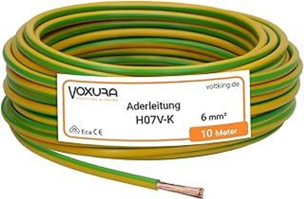 Cavo Unipolare FS17 / H07V-K 6mmq 10 Metri - Giallo Verde Flessibile