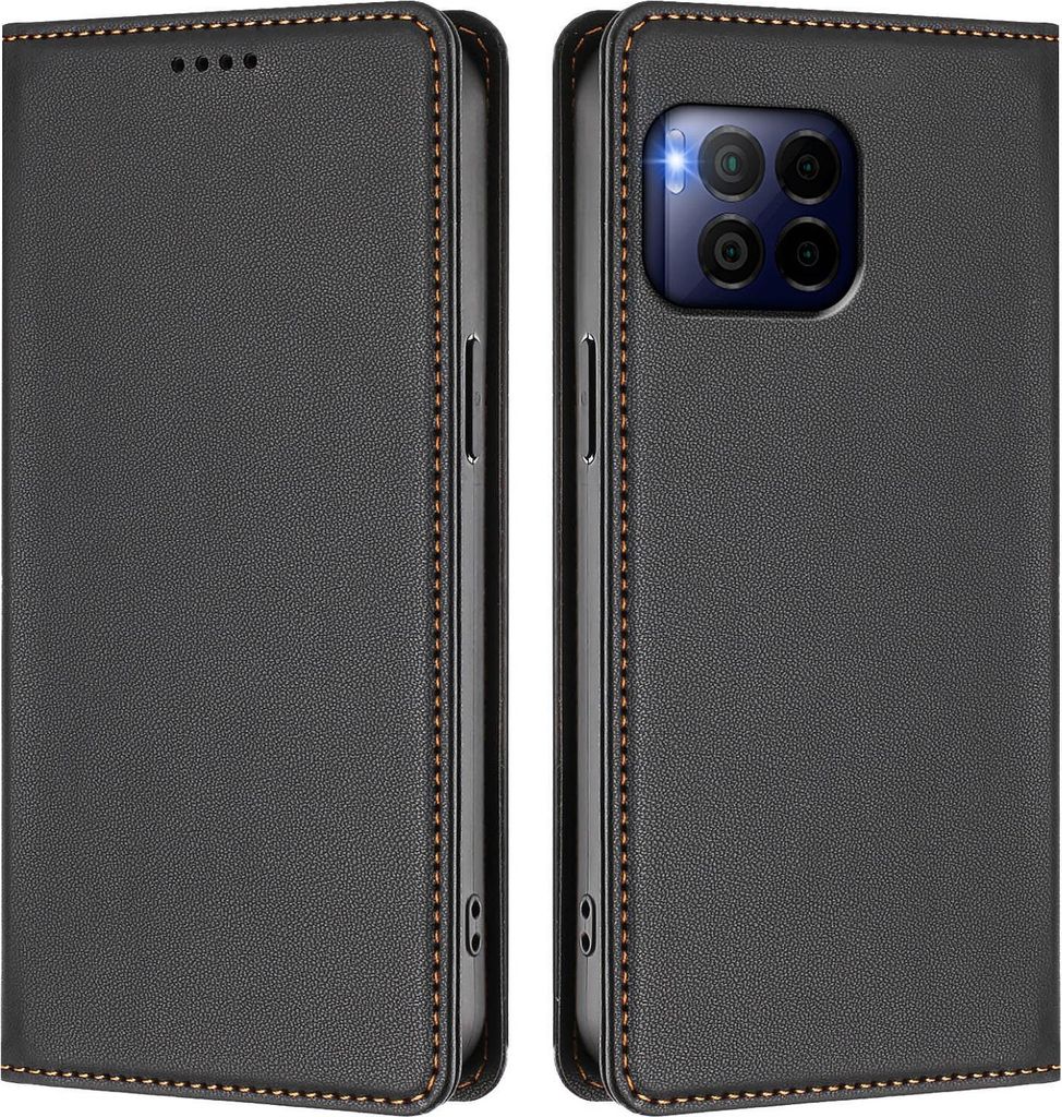 Handyhülle für T-Mobile REVVL 7 Pro, Kunstleder Klapphülle Stoßfeste Magnetische Hülle mit Ständer Schwarz
