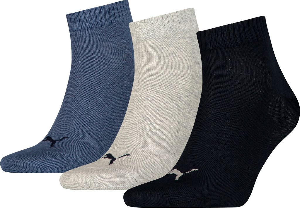 Calzini quarto di allenamento nero/grigio/blu 3 pezzi MT Immagine del prodotto 