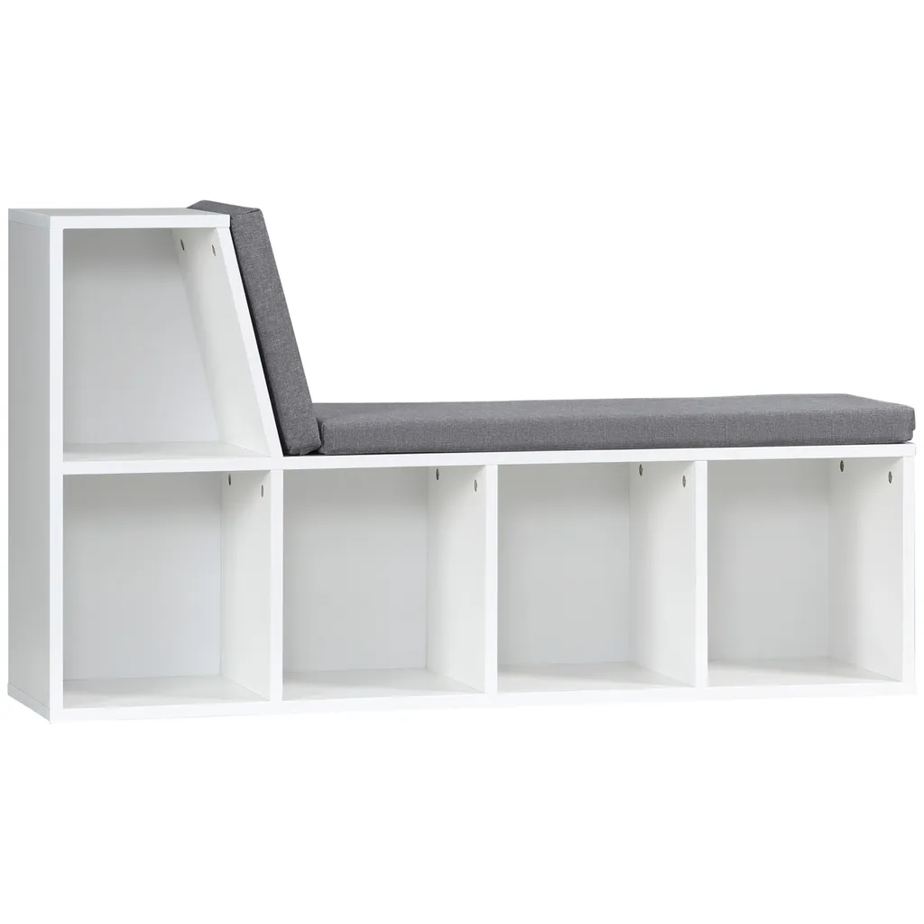 Gain de place : Bibliothèque basse 2 en 1 pour ranger et s'asseoir blanc