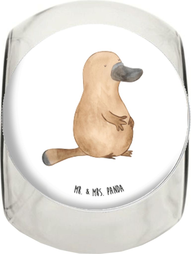 Mr. & Mrs. Panda Kaffeedose Schnabeltier Mut L 870ml - Weiß - Geschenk, Motivation, Bonboniere, Vorratsglas, Training, Arbeit, Vorratsdose, Lebens...