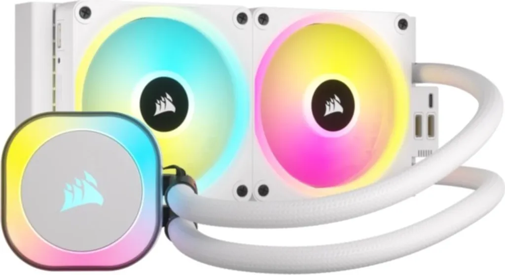 Kit de watercooling tout-en-un CORSAIR H100i iCUE LINK RGB Blanc pour PC