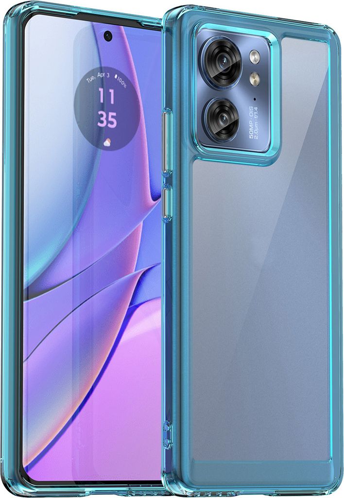 Schutzhülle für Motorola Edge 40 Klar Rückseite Stoßfeste TPU Silikon Bumper Hülle Hellblau