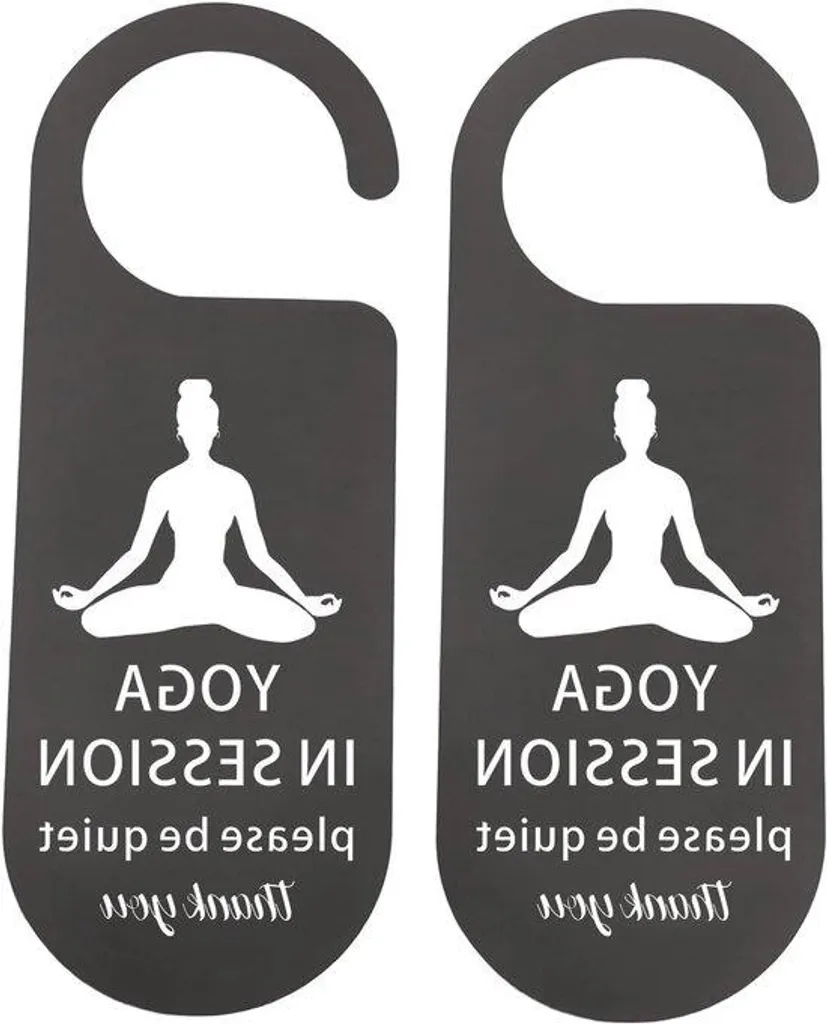 Panneau Silence Yoga pour studio et méditation - Lot de 2 exemplaires