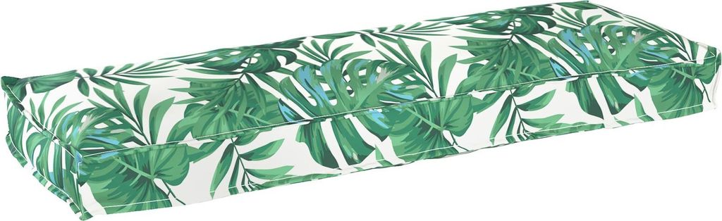 Möbel Pallet-Kissen für Bänke Blattdesign 120x40x8 cm Oxford-Stoff - Gartenmöbelauflagen 42001646