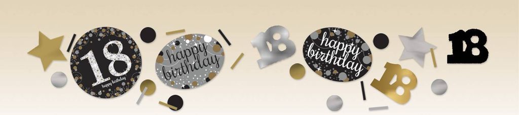 Konfetti für den Tisch Gold Silber 18 Jahre Geburtstag 34g Produktbild 