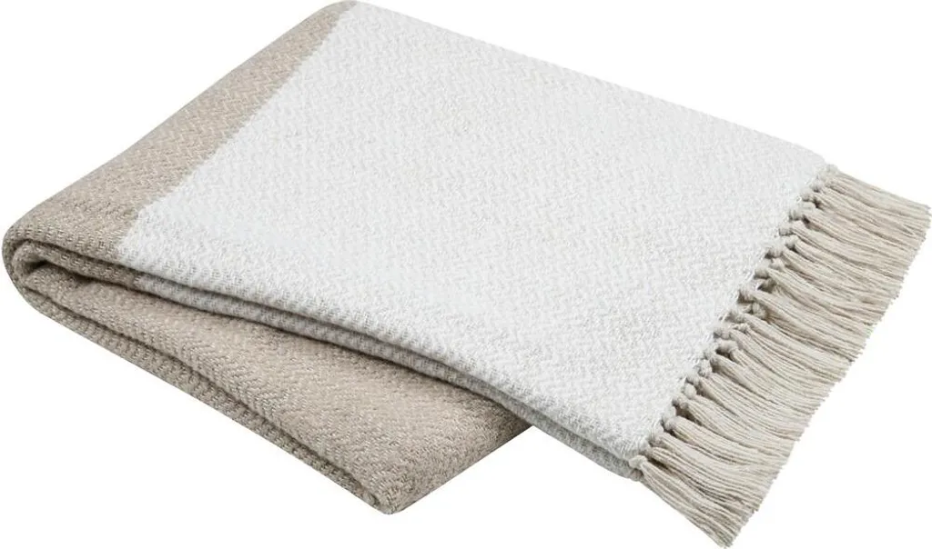 Coperta in Cotone GENEVE 125x150cm con Frange - Plaid Divano Artigianale