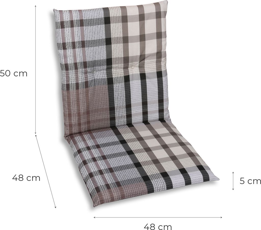 GO-DE Textil, Sesselauflage Mittellehner, 8er Set, Farbe: braun, Maße ca.: 108 cm x 48 cm x 5 cm, Rückenhöhe: 60