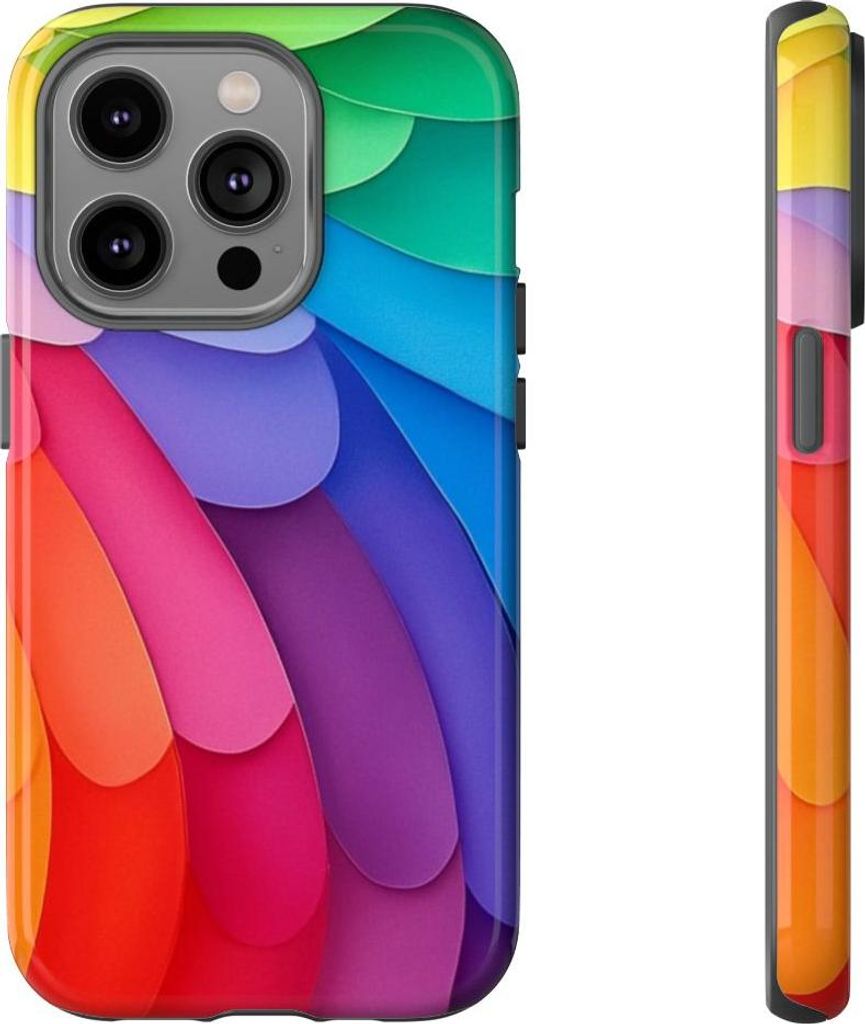 Buntes Regenbogenmuster im Schichtdesign – Hülle Kompatibel mit iPhone 14 Pro