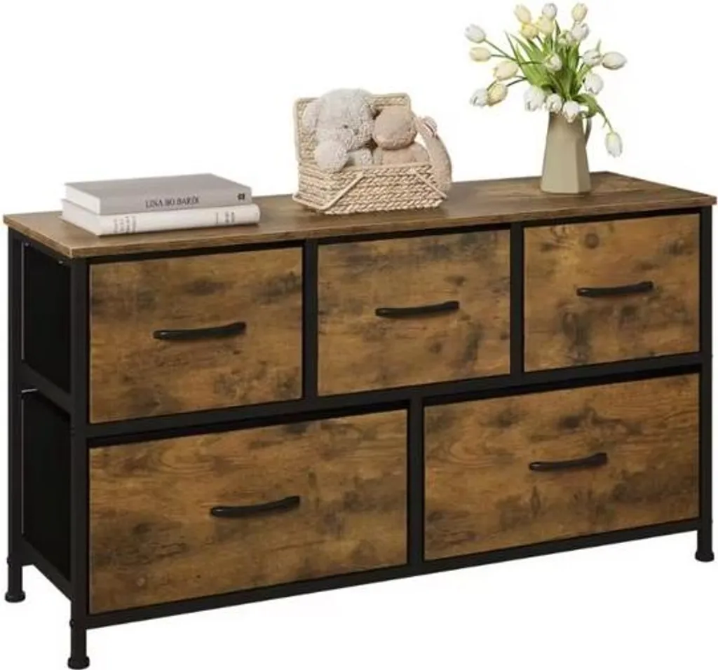 Commode de Rangement avec Cadre Métallique - Buffet Bas Style Industriel - 5