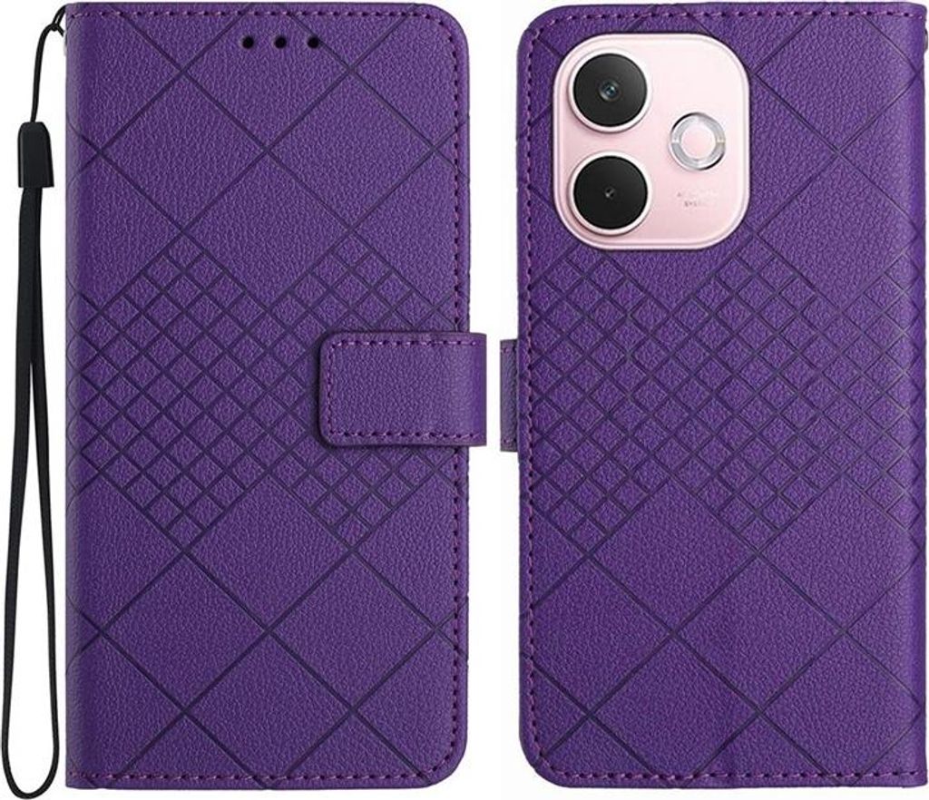 OPPO A5 Pro 5G Hülle - Coverup Rhombus Klapphülle - Violett