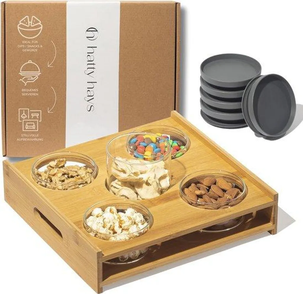Plateau en bois haut de gamme et bouteilles 500ml et 160ml en verre