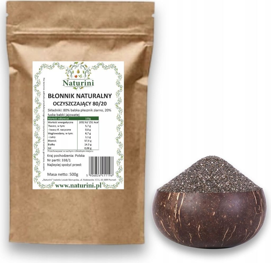 BŁONNIK NATURALNY WITALNY babka JAJOWATA + PŁESZNIK Zdjęcie produktu 