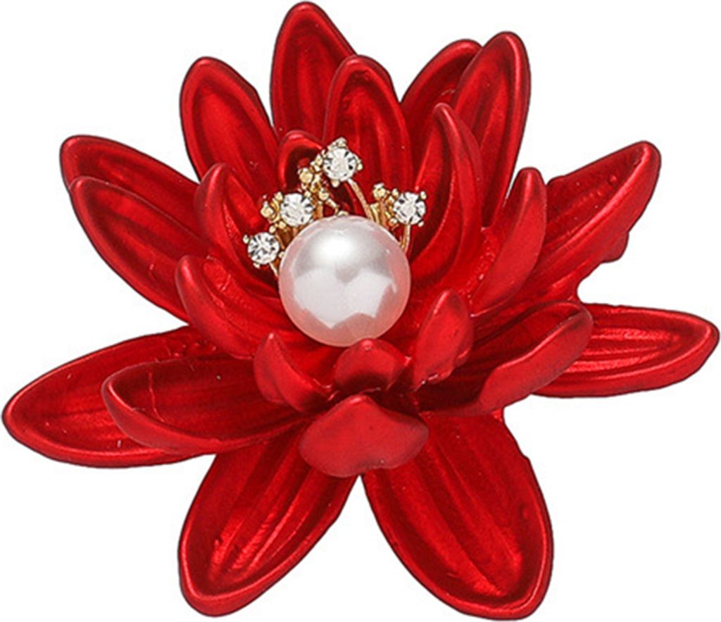 Lotusblumen-Brosche mit Strasssteinen, Kunstperlen-Dekor, tropfendes Öl, Anzug, Mantel, Kragen, Hut, Schal, Kleidungsnadel, Abschlussball, Party, ...