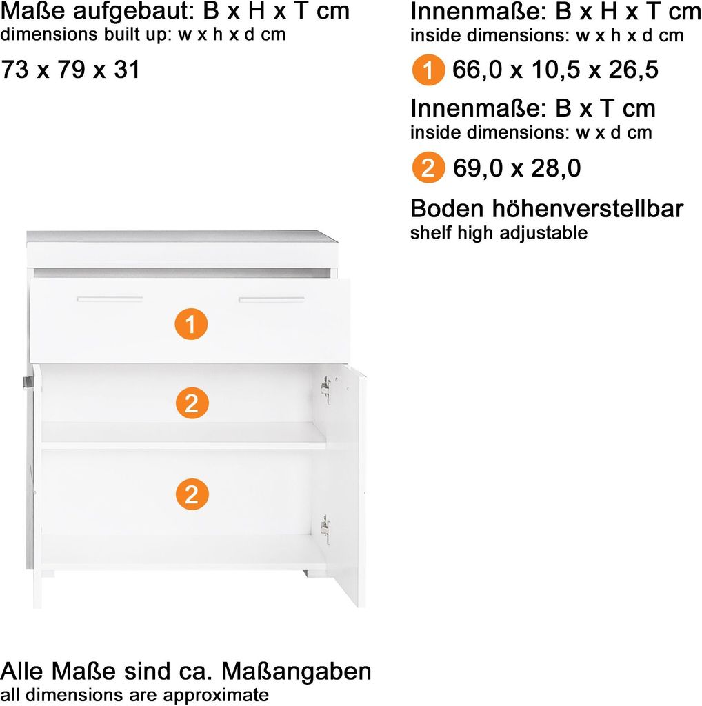 trendteam Bad Stauraumelement Amanda Grau Melamin/Agave Produktbild 4