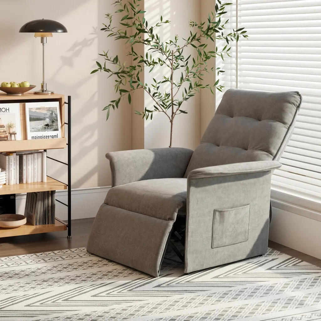 Fauteuil Inclinable Électrique Gris Clair Ergonomique Charge 200kg