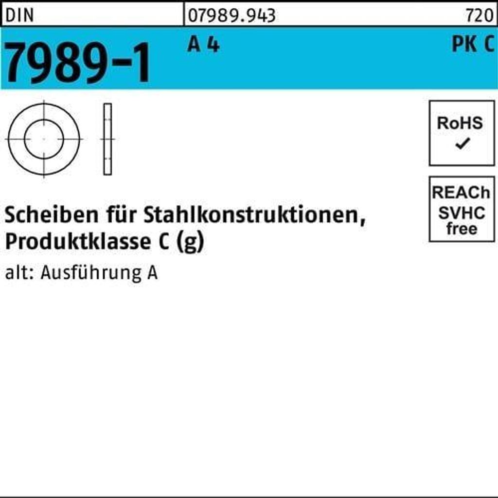 Reyher  Scheiben DIN 7989 -1 A 4 16 Pk C ÜH 17,5x30x8 A 4 Produktbild 
