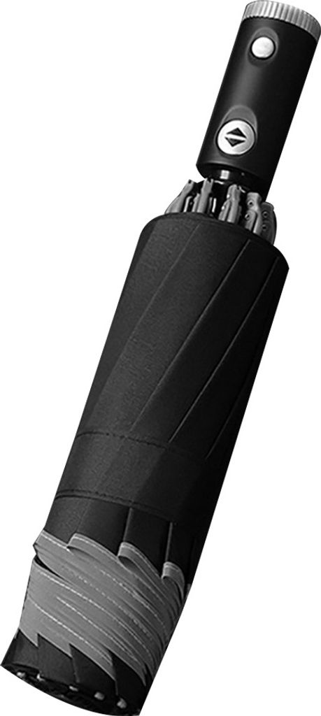 Tragbare faltbare wasserdichte reflektierende Kante LED LED LICHT SONNEN BLOCK DERBRELLA PARASOL-Schwarz