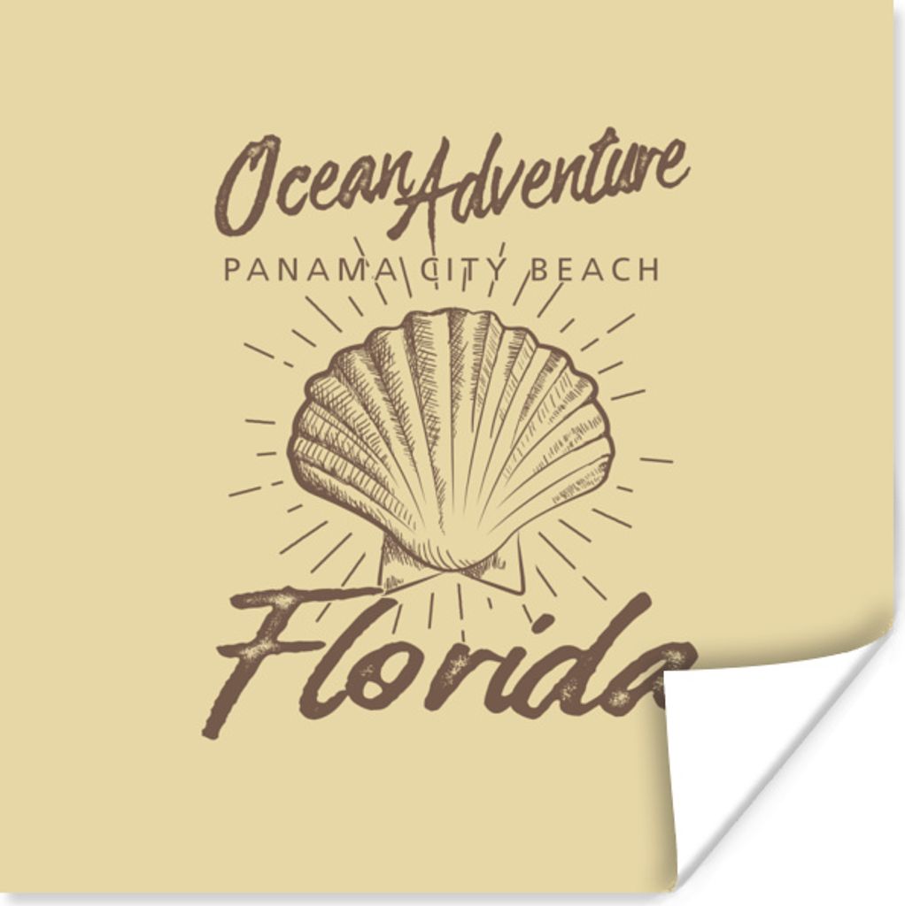 MuchoWow Poster Muschel - Vintage - Meer 75x75 cm - Wand Dekoration