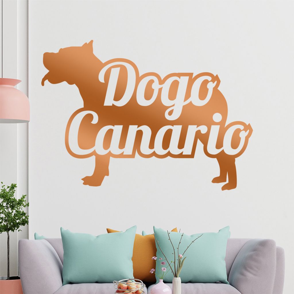 KIWISTAR Dogo Canario mit Name Silhouette Wandtattoo in 6 Größen - Wandaufkleber Wall Sticker - Dekoration, Küche, Wohnzimmer, Schlafzimmer, Bad...