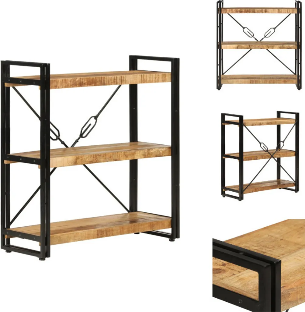 Étagère de rangement style industriel bois et métal pour salon et bureau