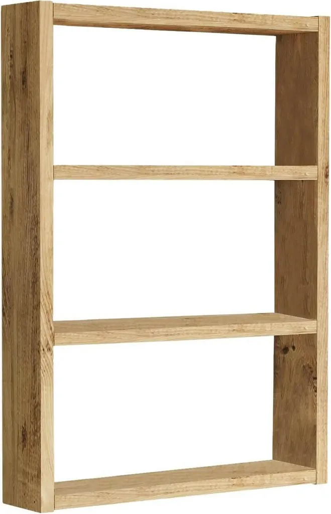 Étagère 3 niveaux Krosa en chêne marron au design compact 60cm