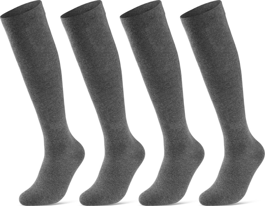 2 I 4 Paar Stützstrümpfe Reisestrümpfe Kompressionsstrümpfe Damen & Herren Stützkniestrümpfe 41900 - 4 Paar Grau 35-38