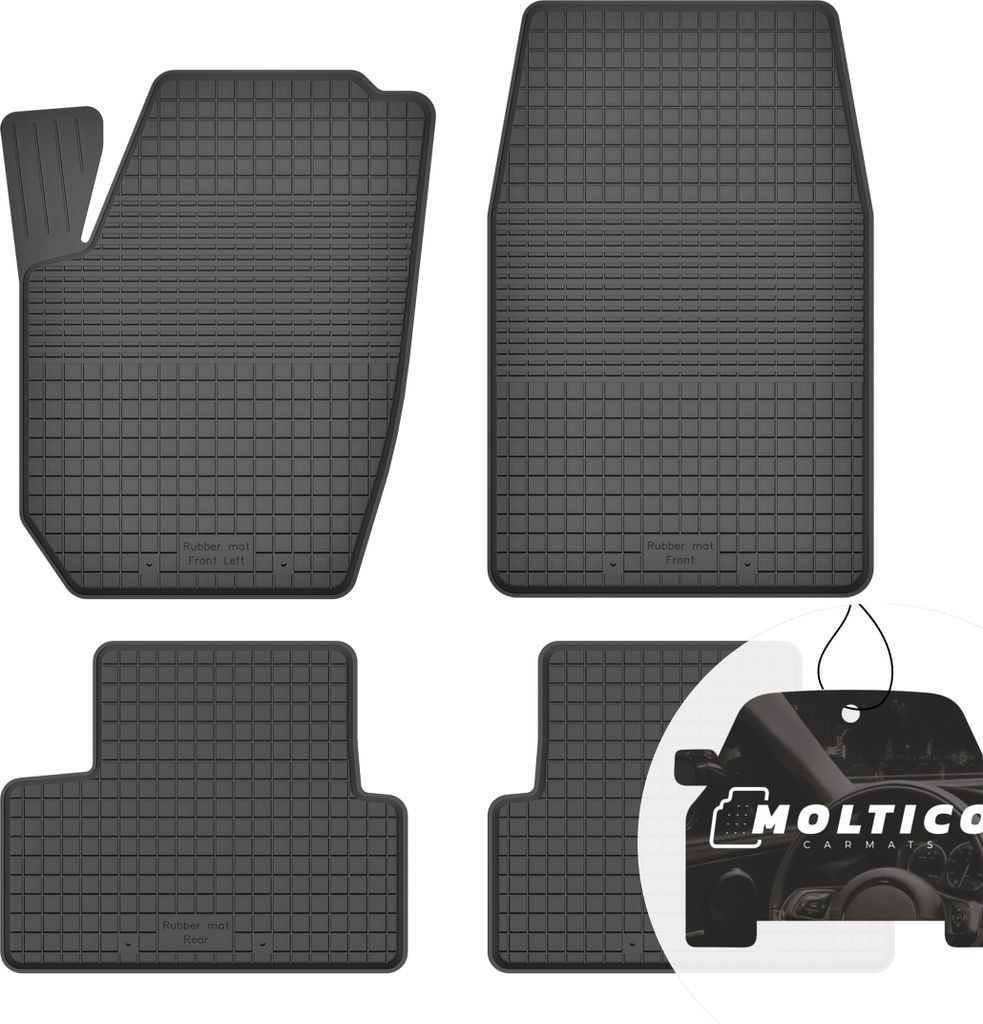 Gummimatten mit Rand Auto Fußmatten Gummi Automatten Passgenau 4-teilig Set - passend für Citroen DS3 2009-2018