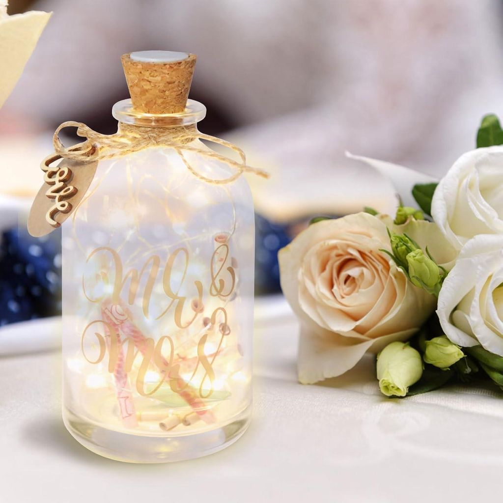 BRISKRE LED-Flaschenlicht Hochzeitsgeschenk - Bräutigam - einzigartiges Hochzeitsgeschenk - Spardose - Geldgeschenk - Hochzeit - personalisiert - ...