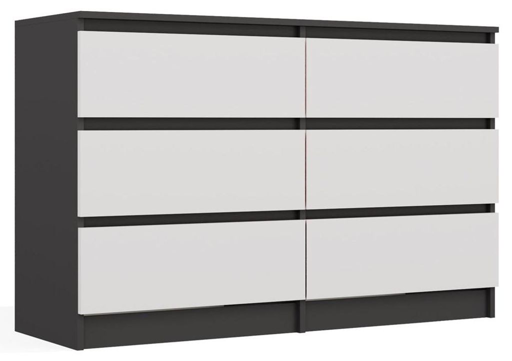 Malwa M6 120 Kommode ANTHRACITE / WHITE Produktbild 