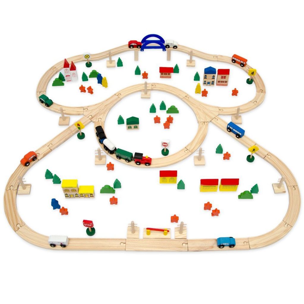 Produktbild von NEUE FREUNDE Inventing & Producing Schnickschnack Noppi Eisenbahn - DB Ice (in Weiss) Kompatibel Für Holzeisenbahn Und Noppenbausteinen