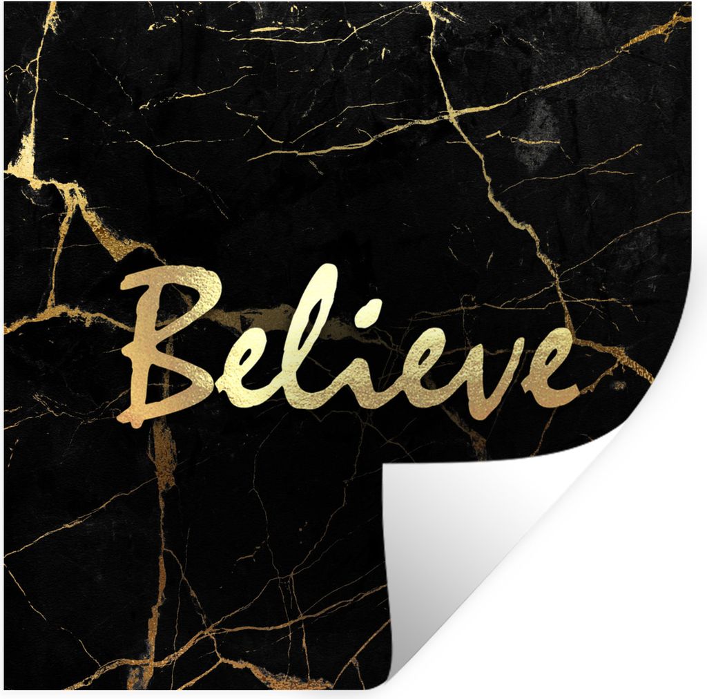 MuchoWow Wandtattoo Wandsticker Wandaufkleber Zitat - Hoffnung - Gold - Marmor 50x50 cm Selbstklebend und Repositionierbar - Selbstklebend - Foto...