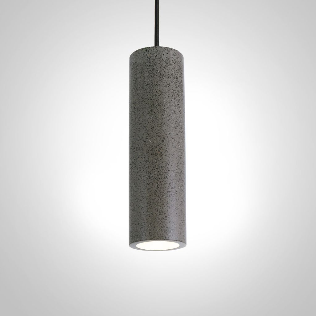 Pendelleuchte, GU10, Lampe Für Wohnzimmer Esszimmer Küche, Höhenverstellbar Farbe Beton-Sandstein-Schwarz