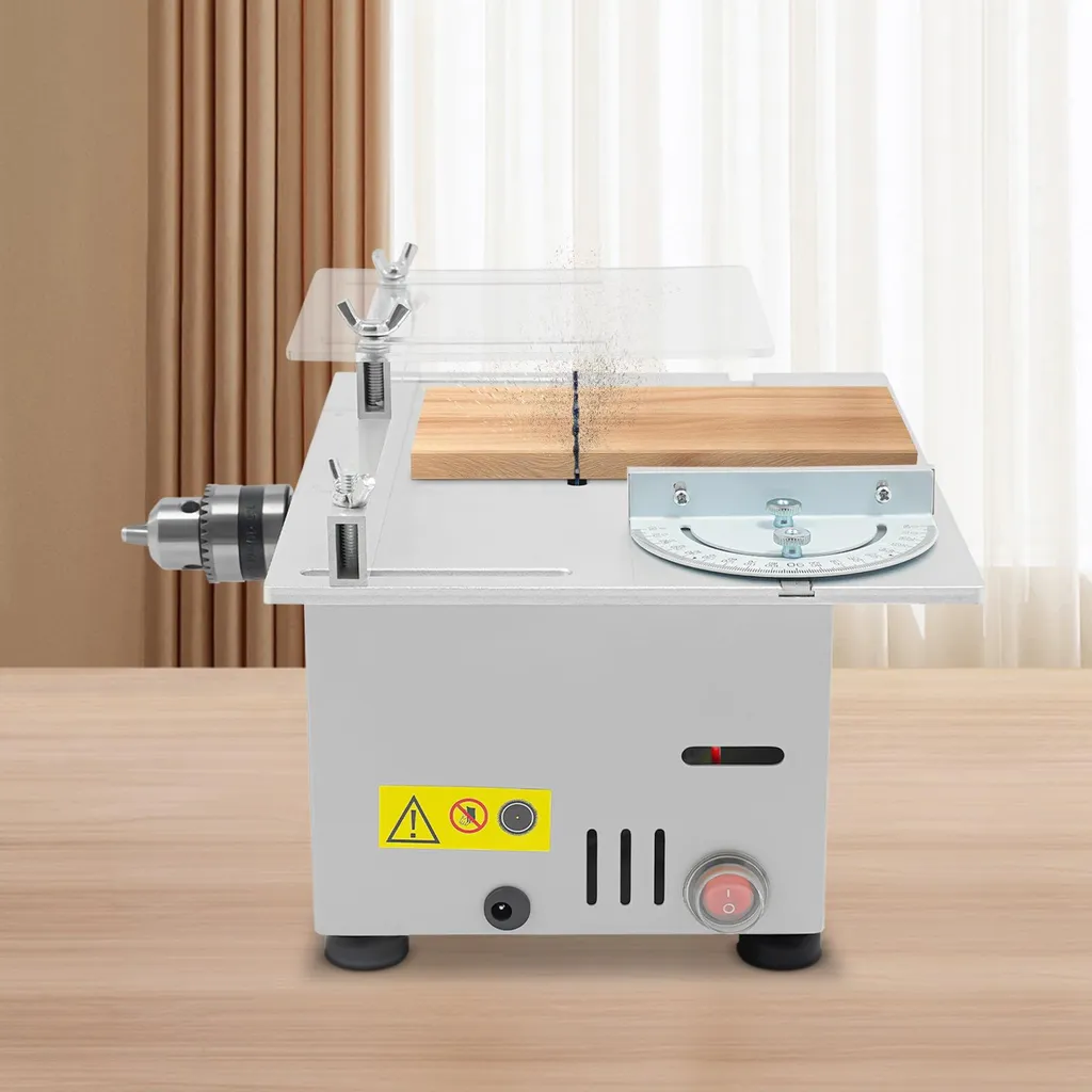 Scie de table compacte à vitesse ajustable BLANC - Coupe Haute Précision - 3
